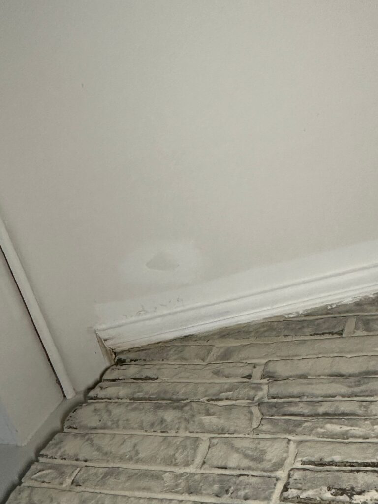 View of water intrusion