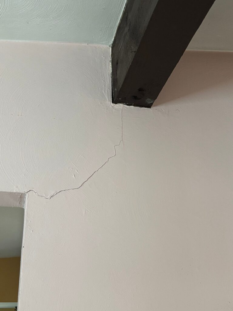 crack at door wall